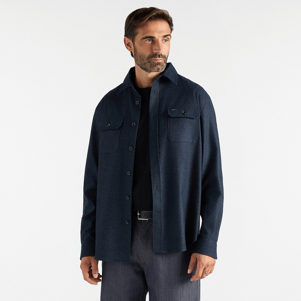 camicia overshirt in lana uomo
